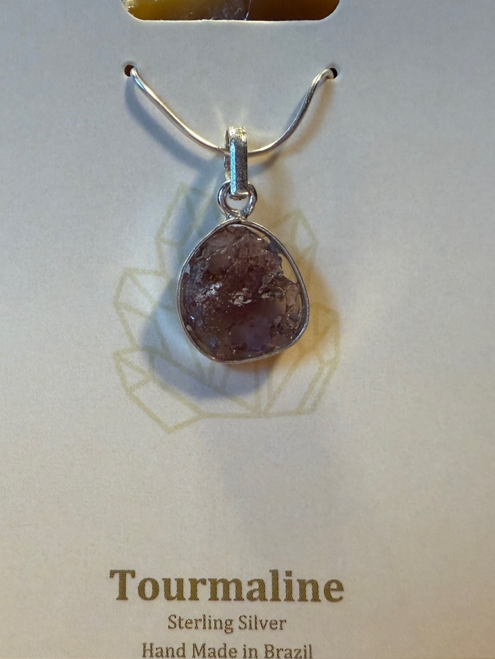 Tourmaline Sterling Silver Purple Pendant Necklace - Handmade